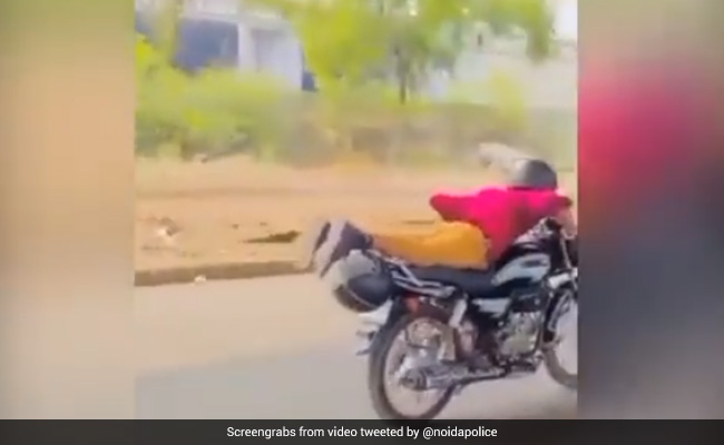 Watch: 'Shaktimaan'-Inspired Bike Stunt Lands Noida Man in Jail