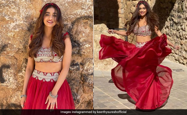 Keerthy Suresh's Red Lehenga Sets the Ethnic Fashion Bar Very High