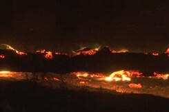 J&K Forest Fire Continues To Rage In Udhampur J&K Forest Fire Continues To Rage In Udhampur