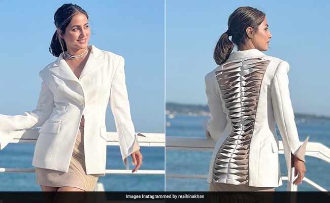 Hina Khan Powers Through Golden Hours In Cannes In A Unique Blazer Set