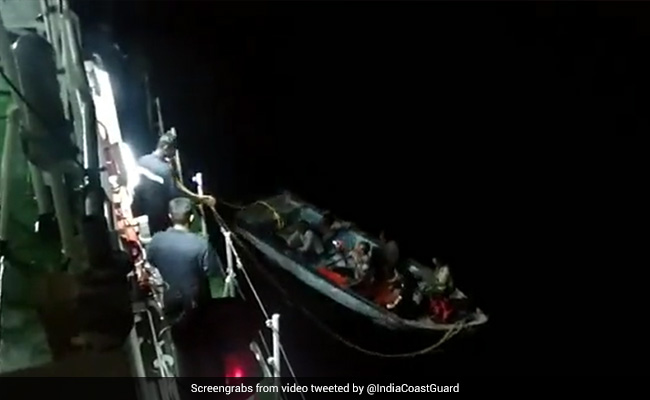 Watch: Coast Guard Rescues Crew From Sunken Ship