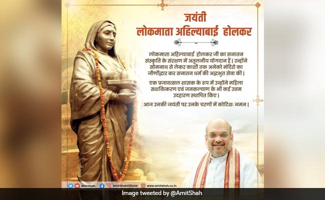 Amit Shah Pays Tribute To Ahilyabai Holkar On 297th Birth Anniversary