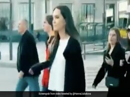 Watch: Angeline Jolie Runs For Cover In Ukraine's Lviv Amid Suprise Visit Watch: Angeline Jolie Runs For Cover In Ukraine's Lviv Amid Suprise Visit