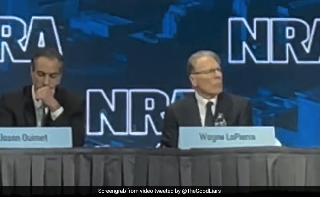 Viral Video Shows Man Trolling Head Of US Gun Lobby At Event