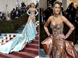 Blake Lively's Atelier Versace Gown Brings New York's Architectural Wonders To Life Blake Lively's Atelier Versace Gown Brings New York's Architectural Wonders To Life