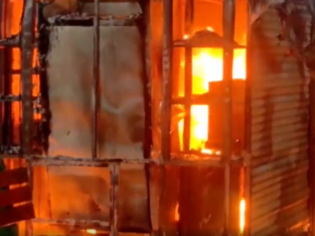 Massive Fire At Canteen Of Moradabad Railway Station In UP