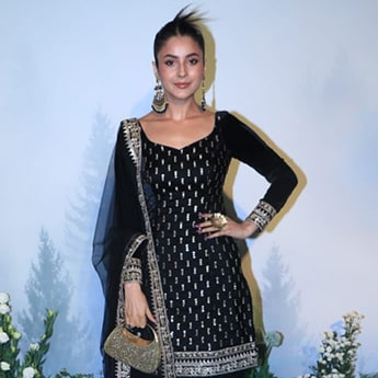 shehnaaz gill dress designer Shehnaaz Kaur Gill in Purple Anarkali Almaari By Pooja Patel