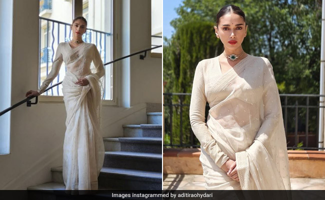 Aditi Rao Hydari Makes A Graceful Debut In A Sabyasachi Saree At Cannes 2022