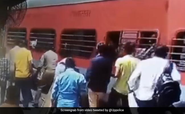 Watch: Alert Railway Cop Saves Life Of Man Who Fell From Moving Train