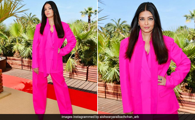 Aishwarya Rai Is Boss Babe Chic In A Hot Pink Power Suit On The Cannes 2022 Red Carpet