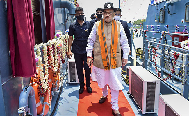 Amit Shah Inaugurates Floating Border Outposts At Bengal's Sunderbans
