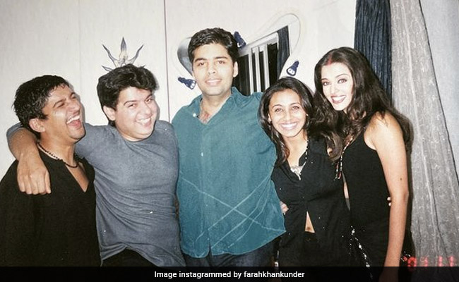 Aishwarya Rai Bachchan, Rani Mukerji, Farhan Akhtar, Karan Johar And Sajid Khan In Farah Khan's "Rare" Throwback