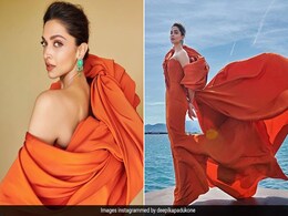 Deepika Padukone's Orange Gown Dulls Every Sunset In The French Riviera Deepika Padukone's Orange Gown Dulls Every Sunset In The French Riviera