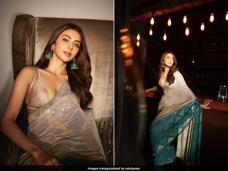 Shining Brighter Than The Stars In A Shimmering Saree Is Rakul Preet Singh
