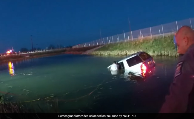 Watch: Body Camera Footage Shows US Cops Rescuing Woman Trapped In Sinking Car