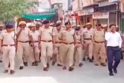 Rajasthan Police Conduct Flag March In Hanumangarh After Clash Between 2 Groups Rajasthan Police Conduct Flag March In Hanumangarh After Clash Between 2 Groups