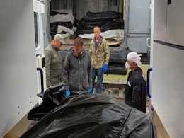 Ukraine Puts Russian Soldiers' Bodies In Chilled Train For Prisoner Swap Ukraine Puts Russian Soldiers' Bodies In Chilled Train For Prisoner Swap