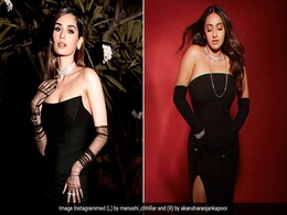 Manushi Chhillar And Akansha Ranjan Kapoor Went Old School Audrey Style In Black Strapless Gowns Manushi Chhillar And Akansha Ranjan Kapoor Went Old School Audrey Style In Black Strapless Gowns