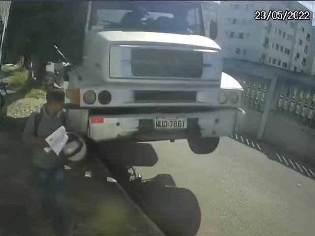 Watch: Man's Incredibly Lucky Escape After Truck Veers Off Road