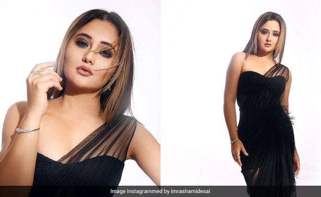 Rashami Desai's One-Shoulder Sheer Black Dress Proves You Can Never Go Wrong With One