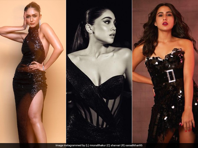 Setting The Right Weekend Mood Are Sara Ali Khan, Mrunal Thakur And Sharvari Wagh In Chic Black Dresses