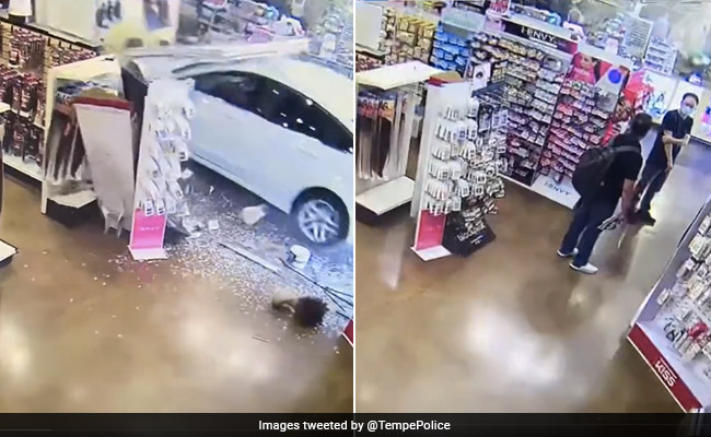 Caught On Camera: Driver Accidentally Crashes Car Into US Store, Injures Two Employees
