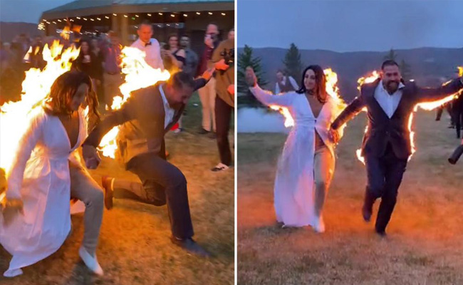 Viral Video: न बॉलीवुड और न ही हॉलीवुड में देखी होगी ऐसी शादी, दूल्हा-दुल्हन ने मौके को यादगार बनाने के लिए खुद को लगाई आग