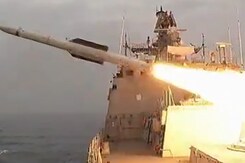 Indian Navy's Surface-To-Air Missile Successfully Hits Low Flying Target Indian Navy's Surface-To-Air Missile Successfully Hits Low Flying Target