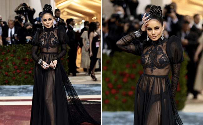 Vanessa Hudgens Bares It All As She Goes Goth Glam In A Sheer Black Moschino Gown