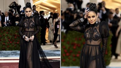 vanessa hudgens black dress Vanessa Hudgens Black Maternity 2024 Oscars After Party Dress