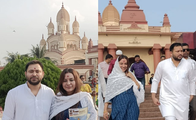 PHOTOS: पत्नी रेचल संग दक्षिणेश्वरी काली का दर्शन करने पहुंचे तेजस्वी, सोशल मीडिया पर साझा की खूबसूरत तस्वीरें
