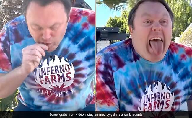 VIDEO: दुनिया की सबसे तीखी मिर्च कैरोलीना रीपर चबाने के बाद शख्स ने नहीं मांगा पानी, GWR में दर्ज हुआ नाम