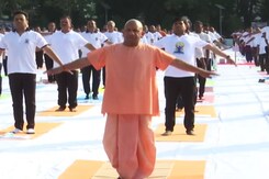 UP Chief Minister Yogi Adityanath Takes Part In Yoga Day Celebrations UP Chief Minister Yogi Adityanath Takes Part In Yoga Day Celebrations