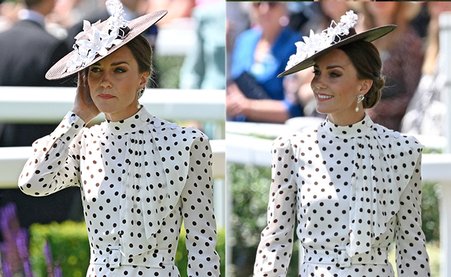 Kate Middleton's Polka Dot Ensemble At Royal Ascot Is A Stylish Nod To Princess Diana
