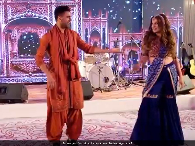 Deepak Chahar Feels "More Pressure Than Cricket Match" While Dancing With Wife Jaya Bhardwaj. Watch