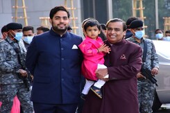 Mukesh Ambani Poses With His Grandson Prithvi Akash Ambani Mukesh Ambani Poses With His Grandson Prithvi Akash Ambani