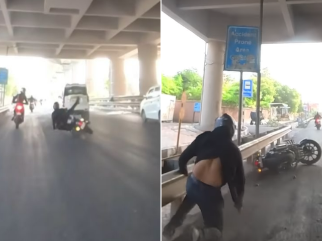 दिल्ली में SUV ड्राइवर ने बहस के बाद बाइकर को मारी टक्कर