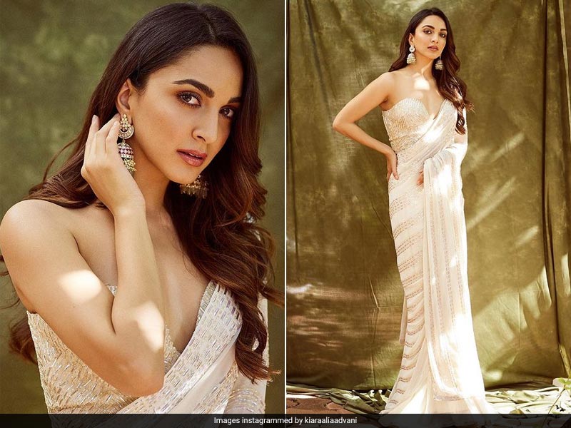 Kiara Advani Takes The Desi Route In An Ethereal Ivory Saree