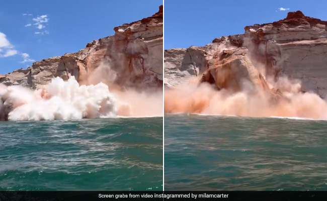 Massive Rockslide At Popular US Lake Caught On Camera
