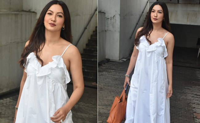 Gauahar Khan's Ruffled White Dress And Tan Accessories Take Us Back To Summer
