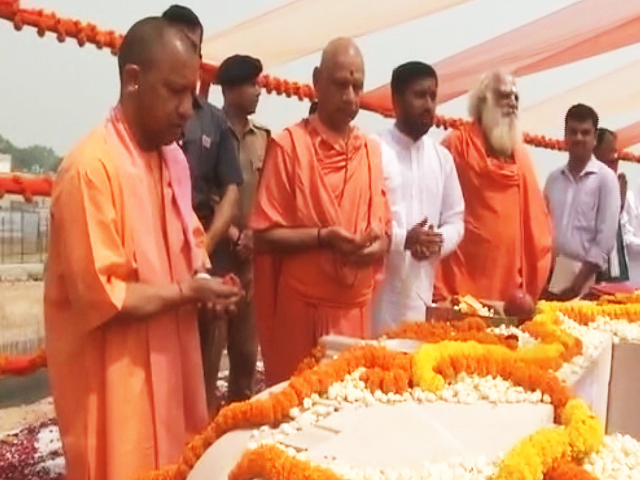 Yogi Adityanath Places First Stone At Ayodhya Ram Temple's Sanctum Sanctorum