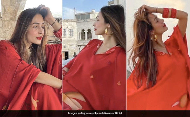 Malaika Arora's Kaftan Helps Her Paint Cappadocia In Her Personal Shade Of Red