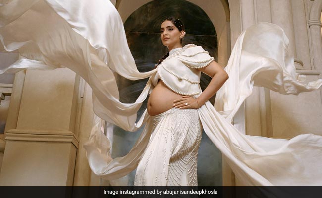 Sonam Kapoor Looks Divine In An Off-White Satin Ensemble. See Pic
