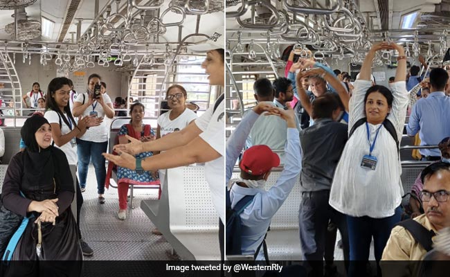 International Yoga Day: Commuters Perform Yoga Inside Mumbai Local Trains