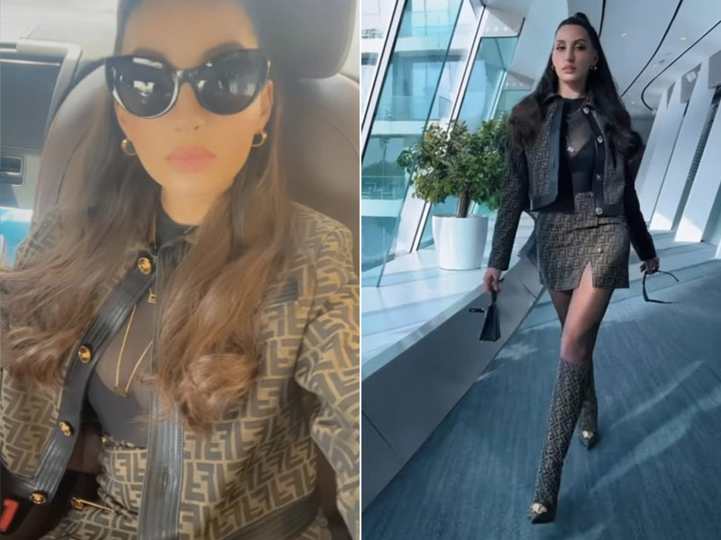 Nora Fatehi Makes Summer Fashion About Abstract Print In A Fendace Co-Ord Set