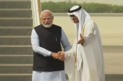 PM Modi Greeted By UAE President At Airport. A Hug Followed PM Modi Greeted By UAE President At Airport. A Hug Followed