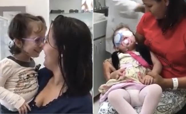 बचपन से देख नहीं पाती थी बच्ची, ऑपरेशन के बाद जब दुनिया देखी तो रो दी, भावुक कर देगा वीडियो