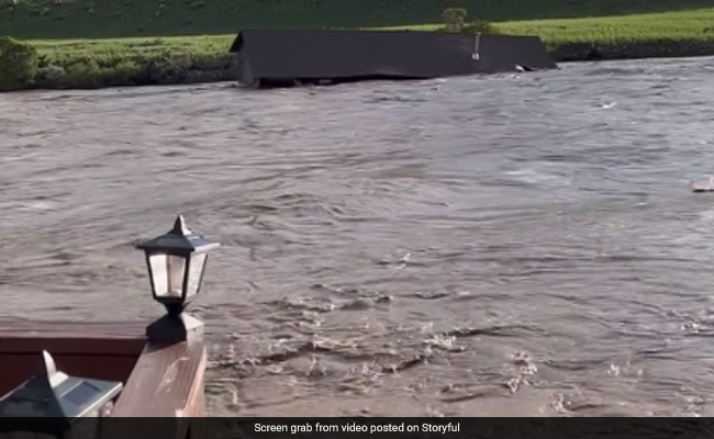 Yellowstone Flood: Dramatic Video Shows House Falling Into River, Floating Away