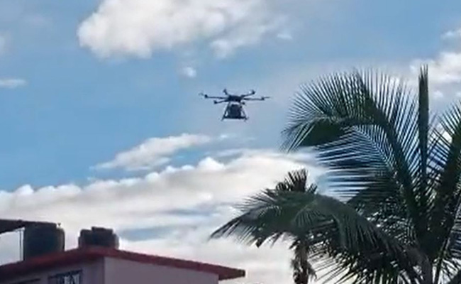 Watch: Big Leap In Tech, Drones Carry Water For Flood-Hit People In Assam