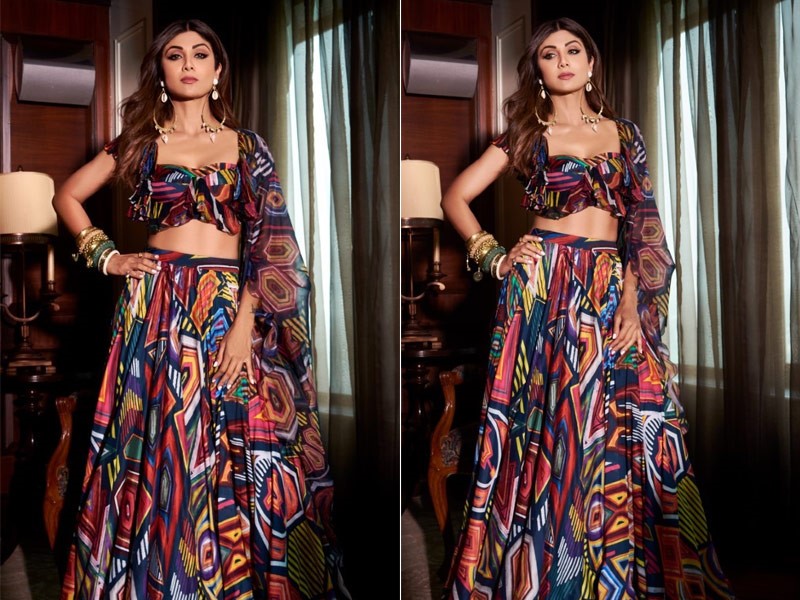 There's No Colour You Won't Find In Shilpa Shetty's Modern Lehenga Look